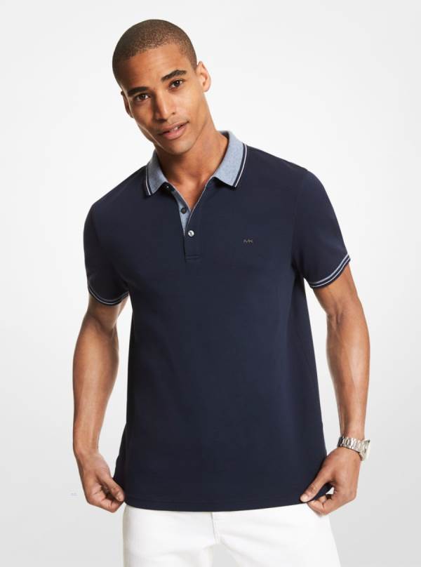 Panske Polokosele Michael Kors Greenwich Cotton Indigo - Oblecenie Michael Kors Slevy | DQLYP-8136